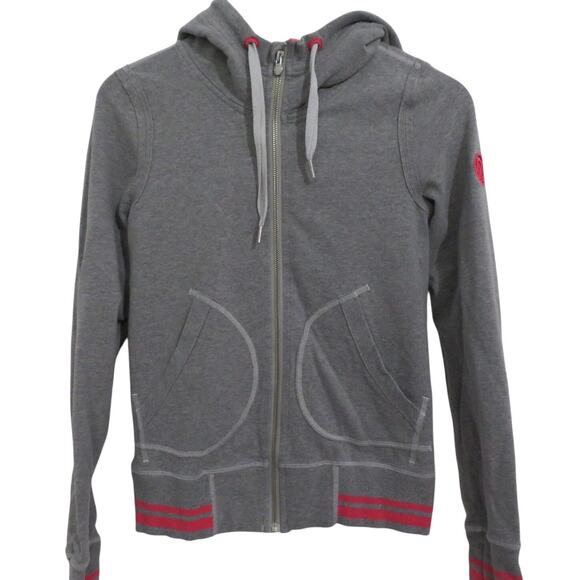 Lululemon Womens Sz 6 Gray Pink Flashback Hoodie Full Front Zip Up Jacket - Picture 1 of 7